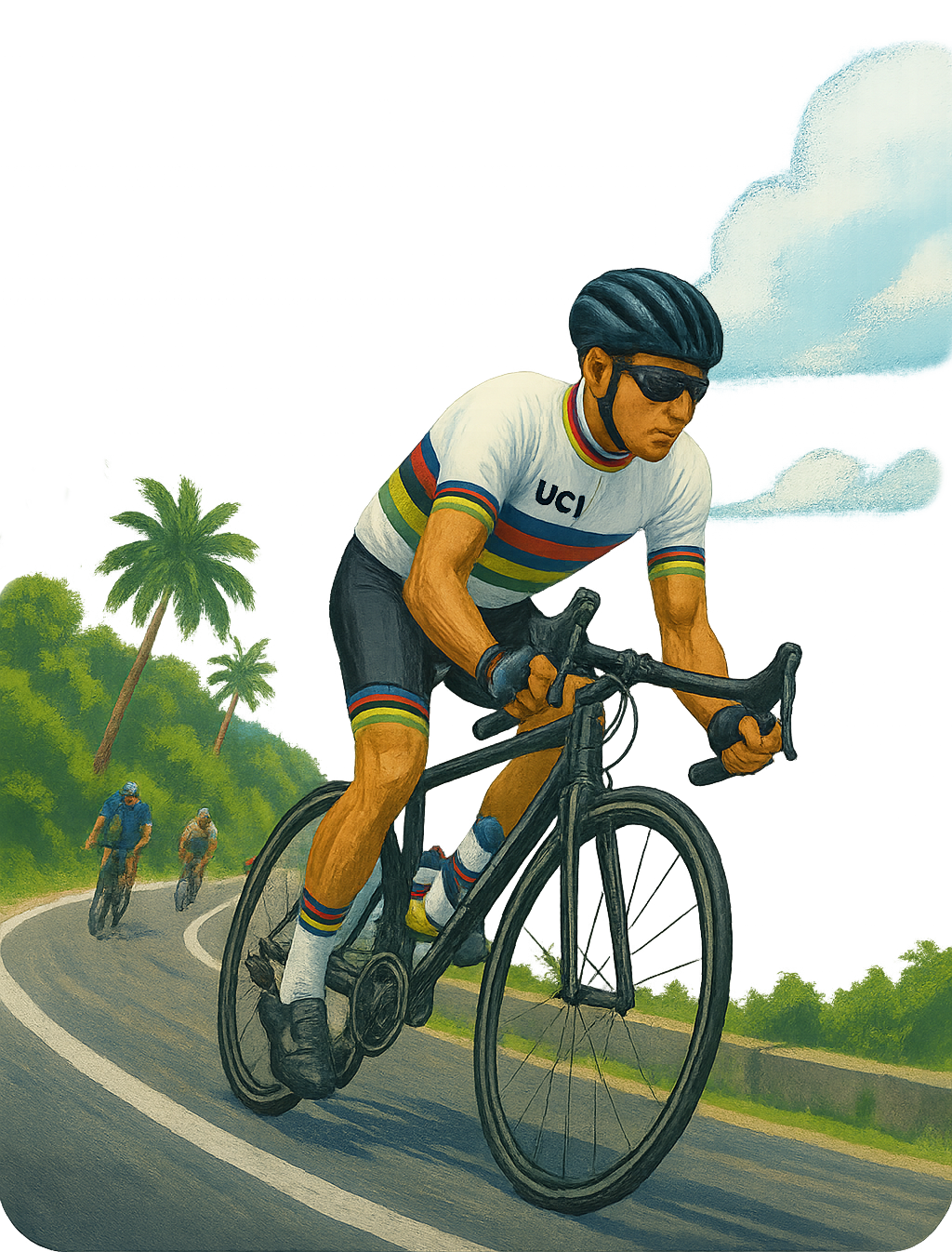 Cyclistes participant au Gran Fondo en Guadeloupe